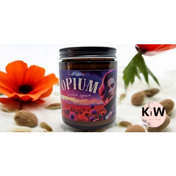 Świeca Sojowa naturalna zamykana ręcznie robiona 180 ml Handmade - Opium