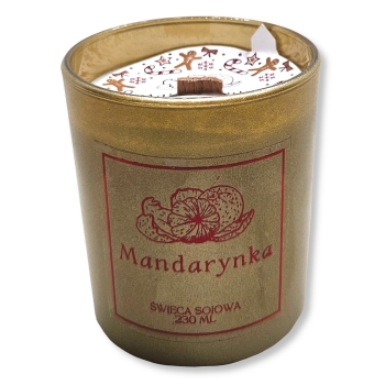 Świeca sojowa ręcznie wykonana zapach Mandarynka