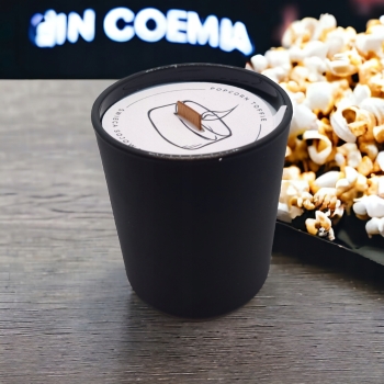 Świeca Sojowa naturalna ręcznie robiona czarny matt 230 ml Popcorn toffi