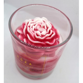 Piękna Świeca naturalna sojowa ozdobna ręcznie wykonana zapach Róża prezent