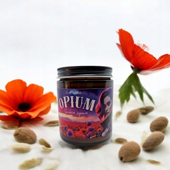 Świeca Sojowa naturalna zamykana ręcznie robiona 120 ml Handmade - Opium