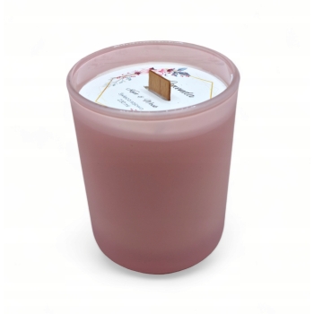 Świeca Sojowa ręcznie robiona Handmade różowy mat 230 ml Lawenda