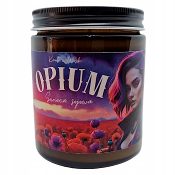 Świeca Sojowa naturalna zamykana ręcznie robiona 250 ml Handmade - Opium