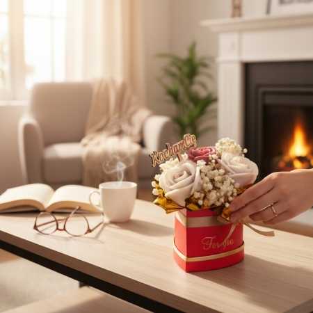 Pachnący Flower Box świeca sojowa świeczki kwiaty Zapach Ciasta walenynki