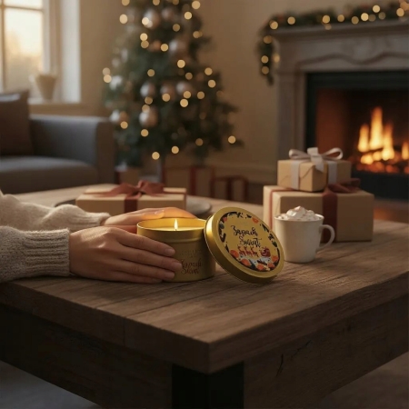 Świeca Sojowa na Święta Zapachowa Ręcznie Robiona Knot i Wosk Zapach Swiąt