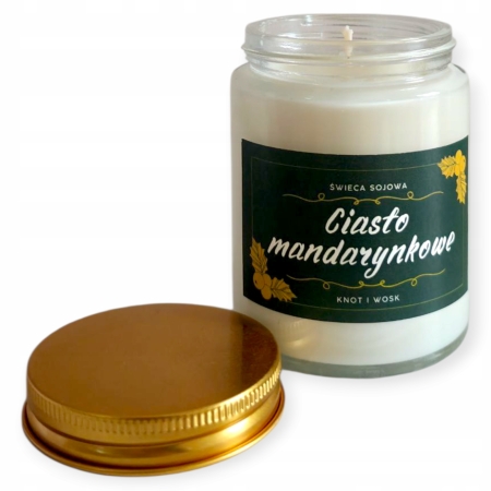 Świeca Sojowa ręcznie wykonana święta prezent upominek Ciasto Mandarynkowe