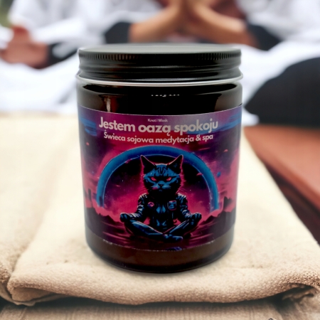 Świeca Sojowa naturalna ręcznie robiona Medytacja & Spa - śmieszny prezent 120 ml