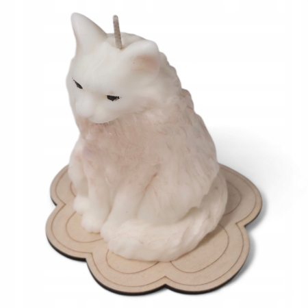 Świeca Sojowa zapachowa wolnostojąca kot maine coon prezent Trawa Cytrynowa