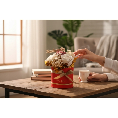 Pachnący Flower Box świeca sojowa świeczki kwiaty Zapach Ciasta walenynki