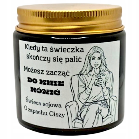 Świeca Sojowa o zapachu ciszy - PREZENT DLA PRZYJACIÓŁKI KOLEŻANKI ZNAJOMEJ