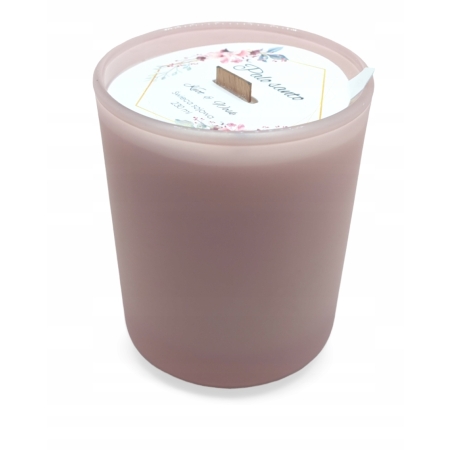 Świeca Sojowa naturalna ręcznie robiona różowy matt 230 ml Palo Santo