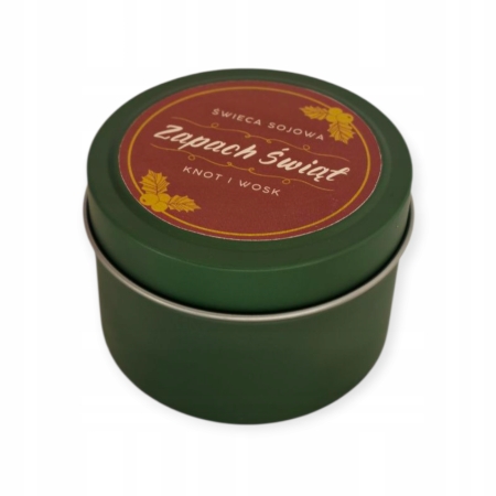 Świeca Sojowa na Święta Zapachowa Ręcznie Robiona Knot i Wosk Zapach Swiąt