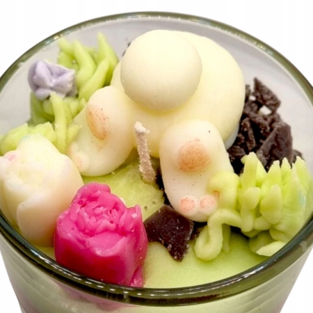 Ręcznie zalewana Świeca Sojowa Prezent Wielkanoc zając królik słodki zapach