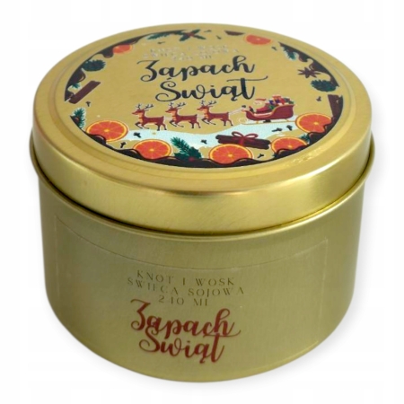 Świeca Sojowa na Święta Zapachowa Ręcznie Robiona Knot i Wosk Zapach Swiąt