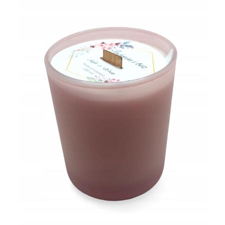 Świeca Sojowa różowy mat ręcznie robiona Handmade 230 ml Jaśmin i bez