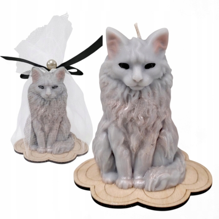 Świeca Sojowa zapachowa wolnostojąca kot maine coon - Toskańska Winnica