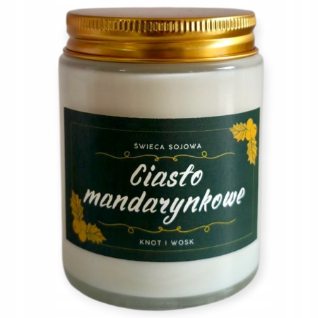 Świeca Sojowa ręcznie wykonana święta prezent upominek Ciasto Mandarynkowe