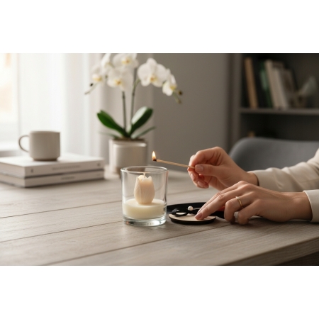 Świeca sojowa ozdobna Rękodzieło Knot i Wosk zapach Tulipany Walentynki