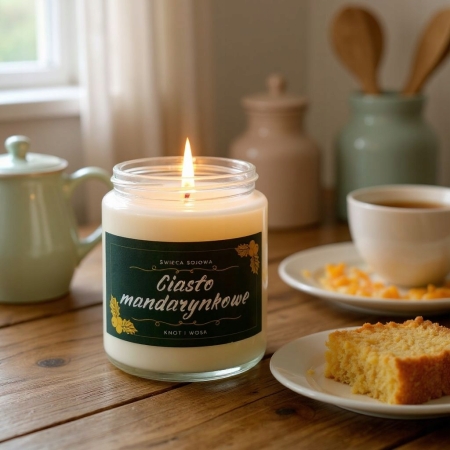 Świeca Sojowa ręcznie wykonana święta prezent upominek Ciasto Mandarynkowe