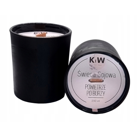 Świeca Sojowa 230 ml czarny mat - Powietrze po burzy