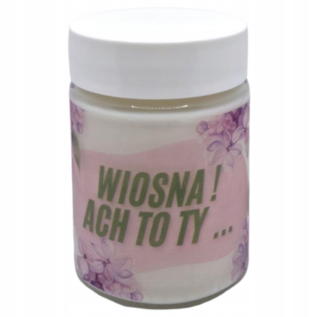 Ręcznie zalewana Świeca Sojowa Wiosna! Ach to Ty, naturalny bawełniany knot