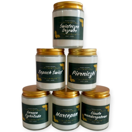 Świeca Sojowa ręcznie wykonana święta prezent upominek Ciasto Mandarynkowe