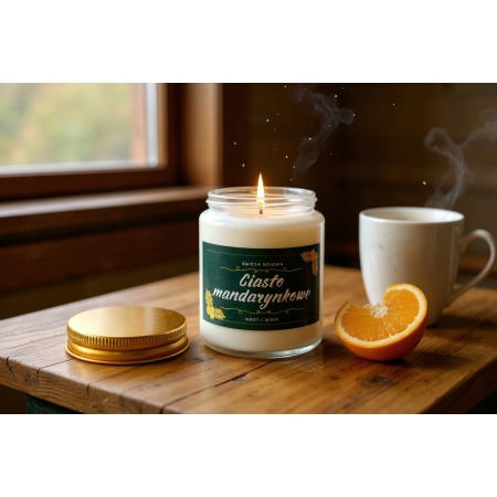 Świeca Sojowa ręcznie wykonana święta prezent upominek Ciasto Mandarynkowe