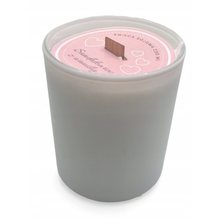 Świeca Sojowa ręcznie wykonana Biały Matt 230 ml Sandałowiec z Wanilią