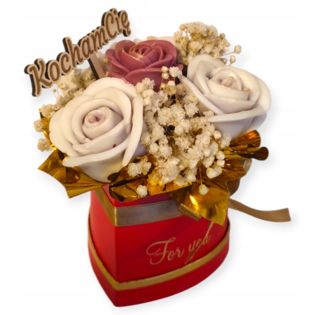 Pachnący Flower Box świeca sojowa świeczki kwiaty Zapach Ciasta walenynki