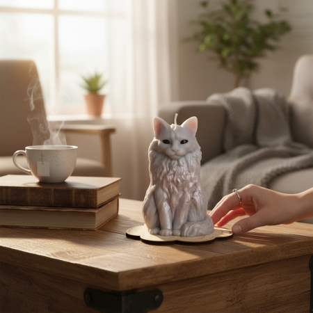 Świeca Sojowa zapachowa wolnostojąca kot maine coon - Toskańska Winnica