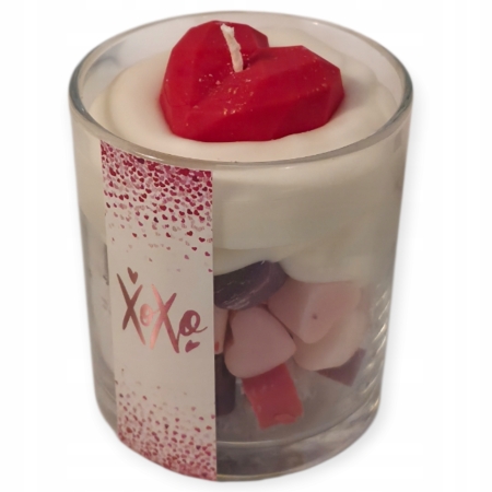 Świeca sojowa ozdobna Knot i Wosk zapach wiśni wiśnia 230 ml Walentynki