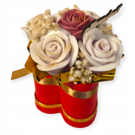 Pachnący Flower Box świeca sojowa świeczki kwiaty Zapach Ciasta walenynki