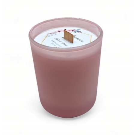 Świeca Sojowa ręcznie robiona Handmade różowy mat 230 ml Lawenda
