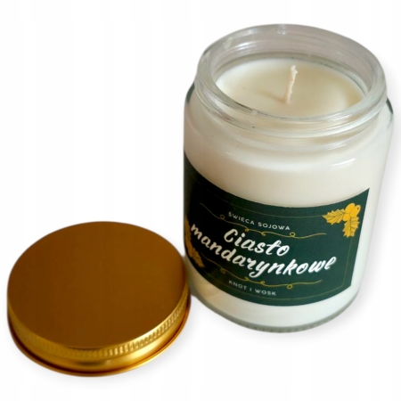 Świeca Sojowa ręcznie wykonana święta prezent upominek Ciasto Mandarynkowe