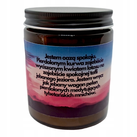 Świeca Sojowa naturalna ręcznie robiona Medytacja & Spa - śmieszny prezent 120 ml