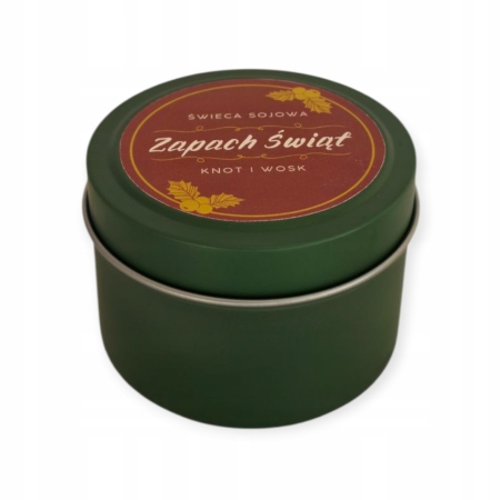 Świeca Sojowa na Święta Zapachowa Ręcznie Robiona Knot i Wosk Zapach Swiąt