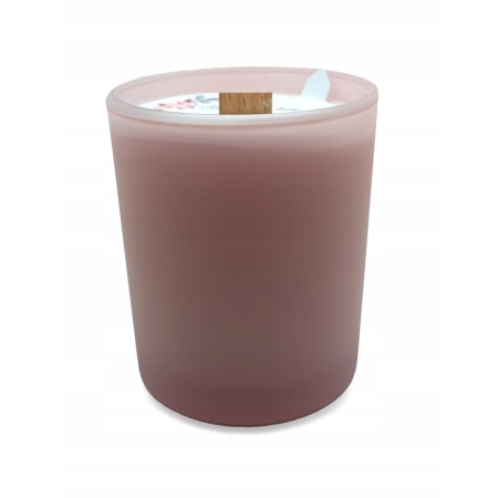 Świeca Sojowa różowy mat ręcznie robiona Handmade 230 ml Jaśmin i bez