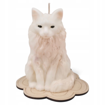 Świeca Sojowa zapachowa wolnostojąca kot maine coon prezent Trawa Cytrynowa